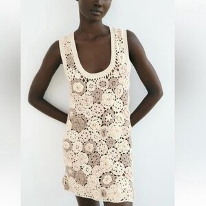 NWT zara floral crochet knit dress LIMITED EDITION